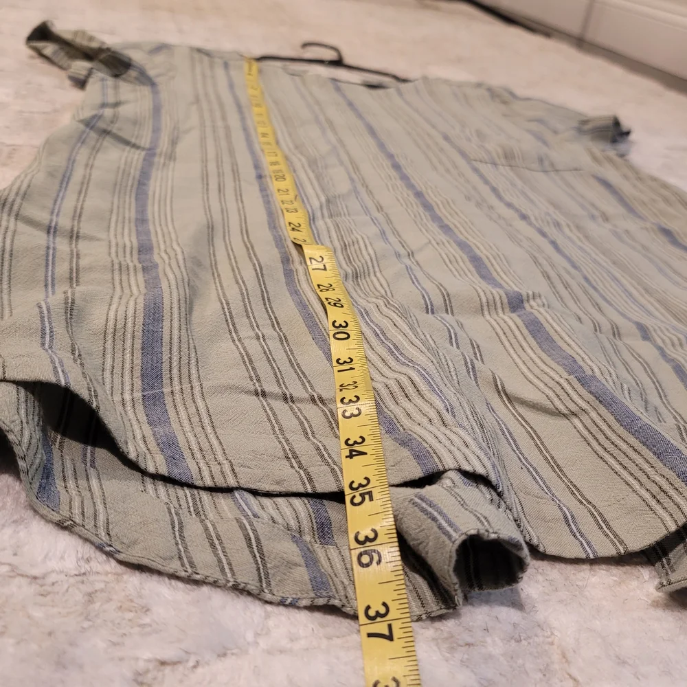 Anthropologie CLOTH & STONE Olive and Navy Striped Shift‎ Dress